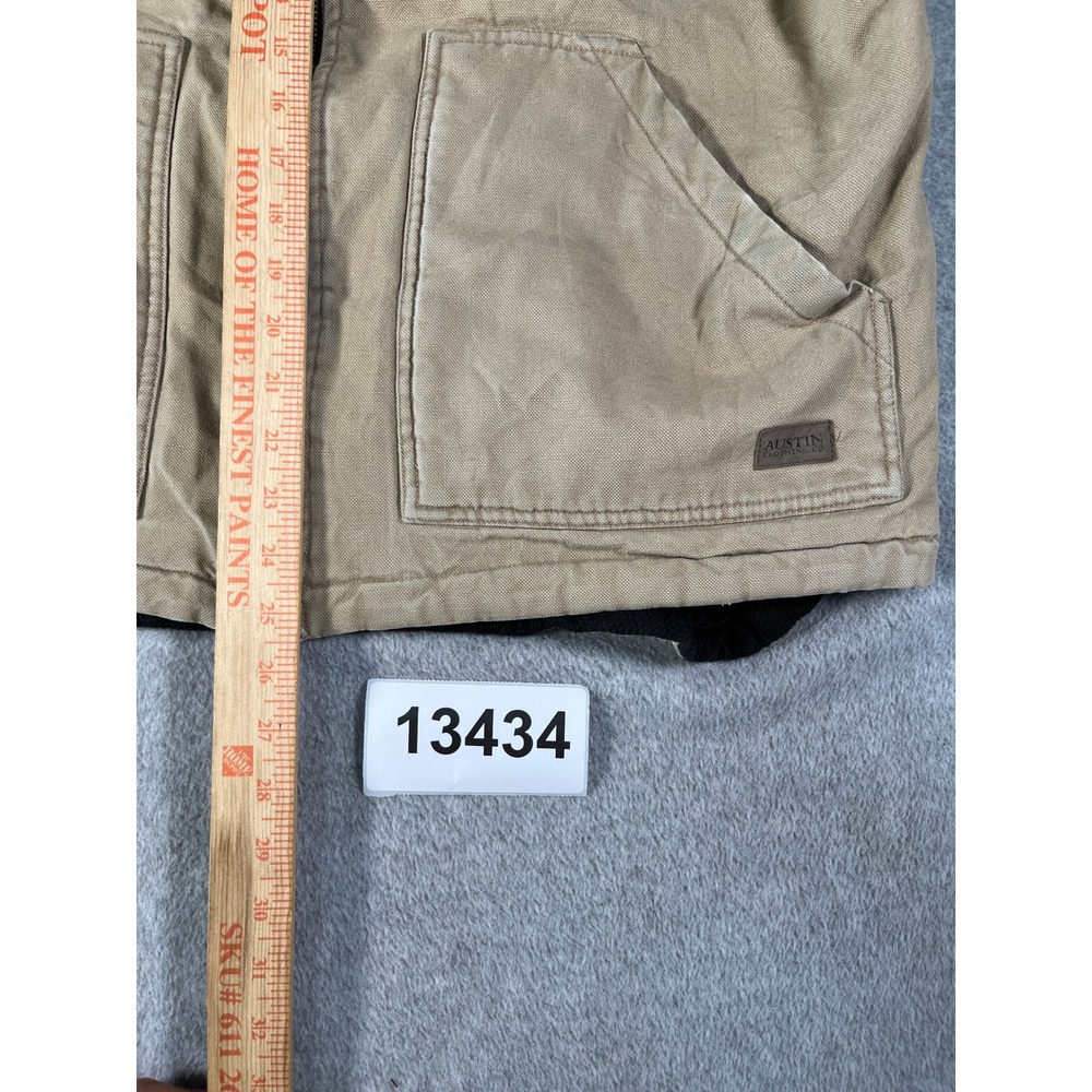 Austin Clothing Co. Work Vest Men XL Tan Fair Quilted Lining Canvas Utility - Picture 7 of 13